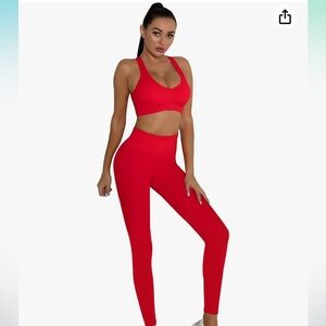 Red workout set- never worn